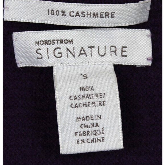 Nordstrom 100% Cashmere Sweater Womens Small Purple Ribbed Soft Minimalist - Picture 3 of 4